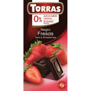 Czekolada Gorzka z truskawką B/C B/G 75 g Torras